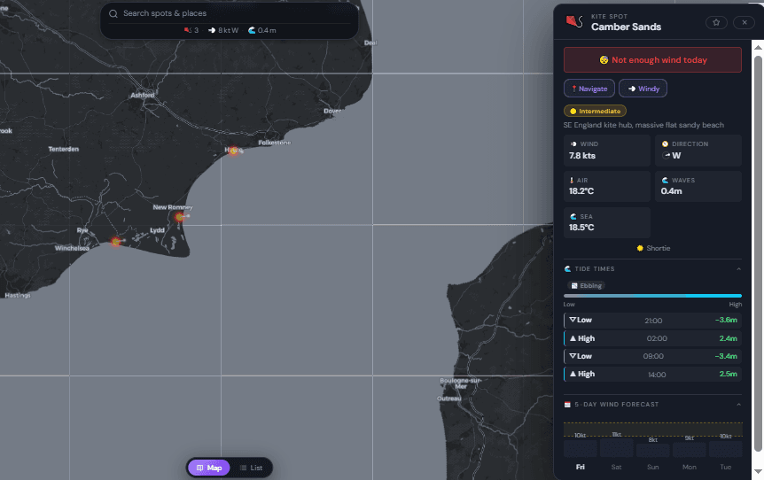 Kite spots preview